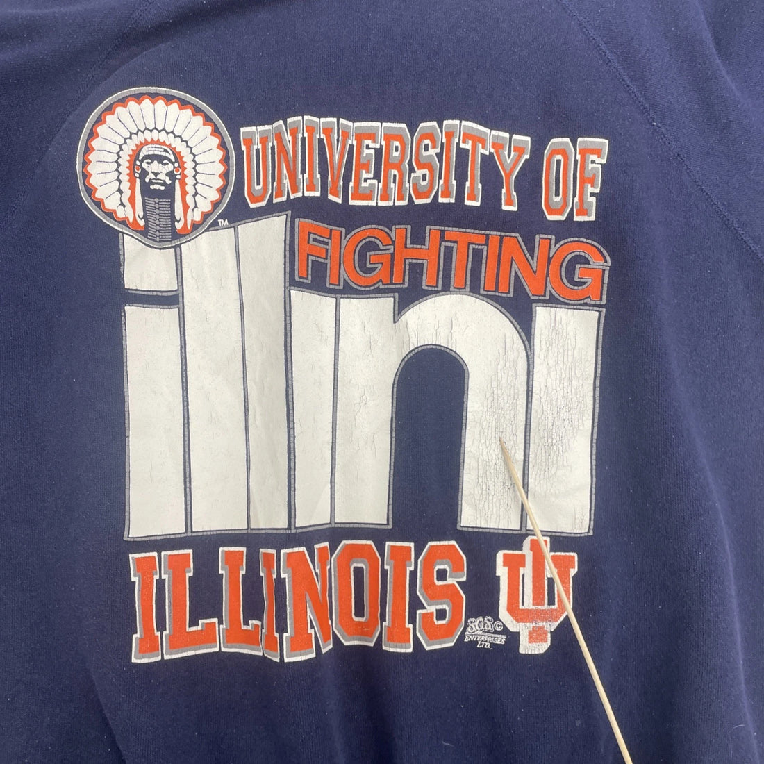 Vintage Illinois Fighting Illini Crewneck Sweatshirt Size XL 90s NCAA