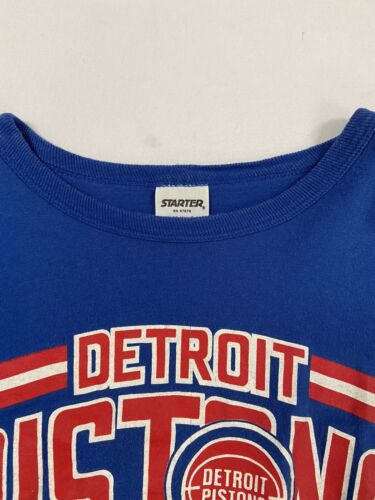 Vintage Detroit Pistons Starter T-Shirt Size XL Blue 90s NBA