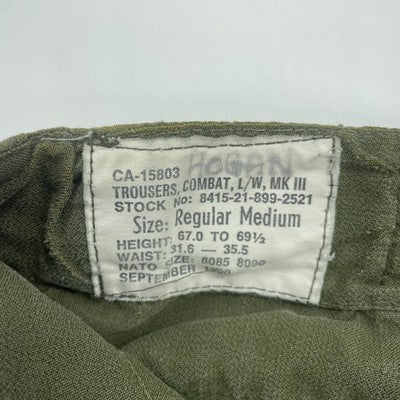Vintage Canadian MKIII Combat Military Pants Size Medium 90s