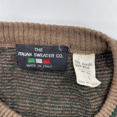 Italian Sweater Co. Sweater Size Large Plaid Made In Italy