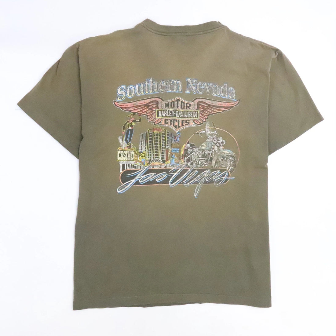 Vintage Harley Davidson Las Vegas Pocket T-Shirt Size Large
