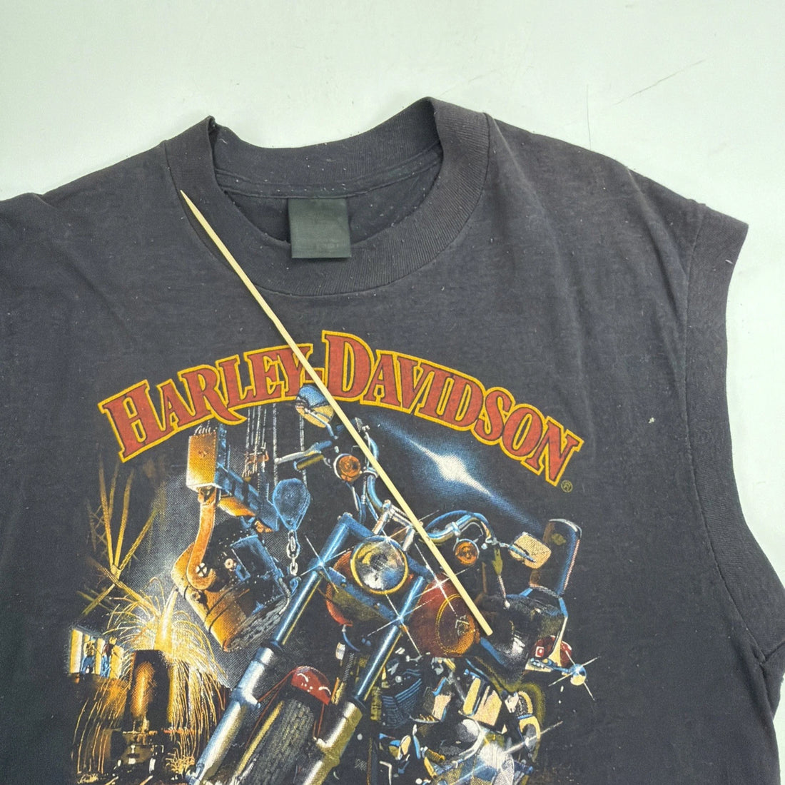 Vintage Harley Davidson Motorcycles 3D Emblem American Steel Tank Top Shirt XL