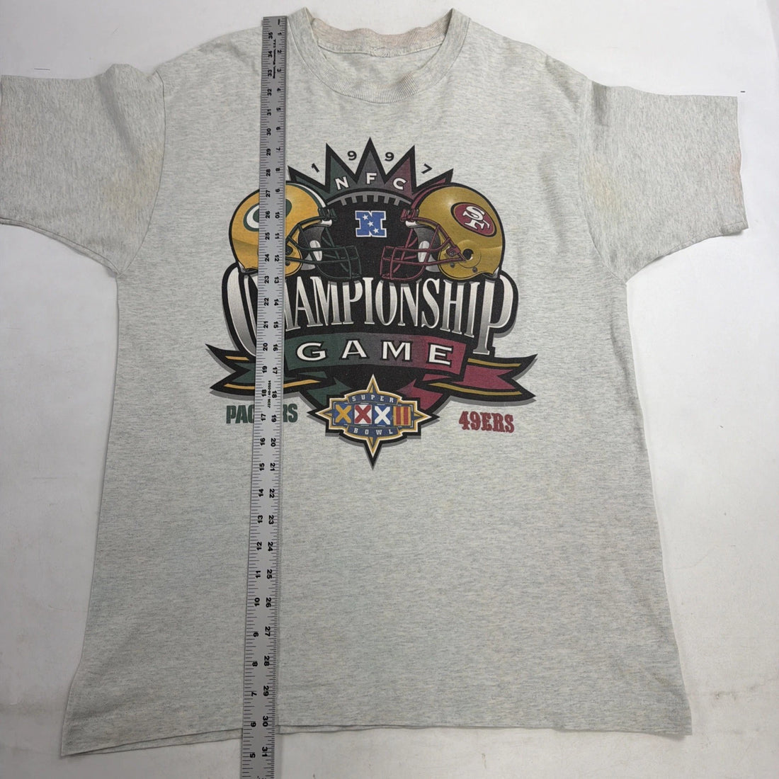 Vintage Green Bay Packers San Francisco 49ers Super Bowl XXXII T-Shirt XL NFL