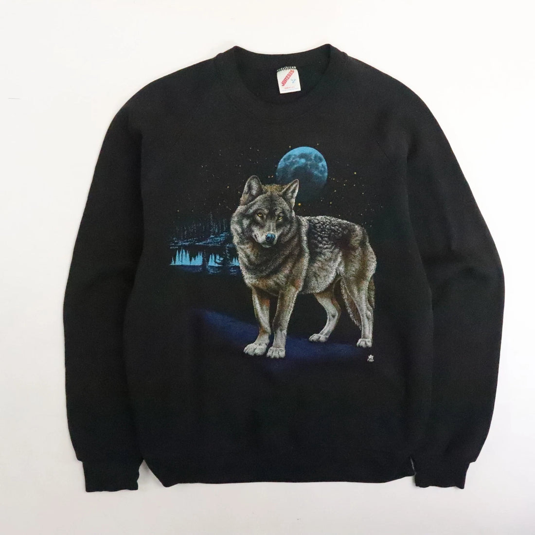 Vintage Wolf Moon Crewneck Sweatshirt Size Large Nature