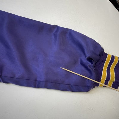 Vintage Minnesota Vikings Chalk Line Satin Bomber Jacket Size Small NFL