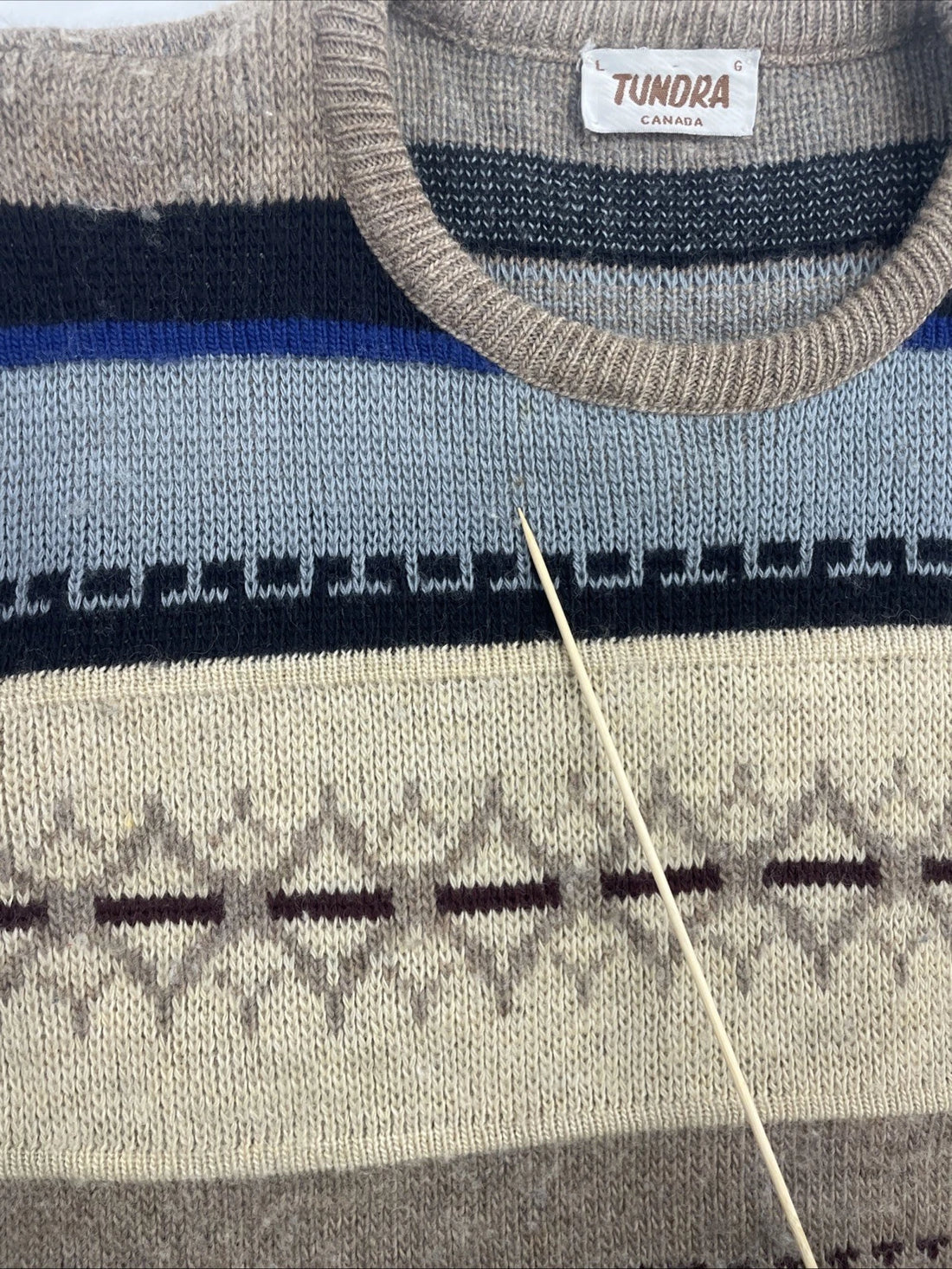 Vintage Tundra Canada Wool Knit Sweater Size Large