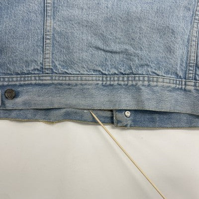 Vintage Lee Denim Trucker Jacket Size 44 Large Blanket Lined