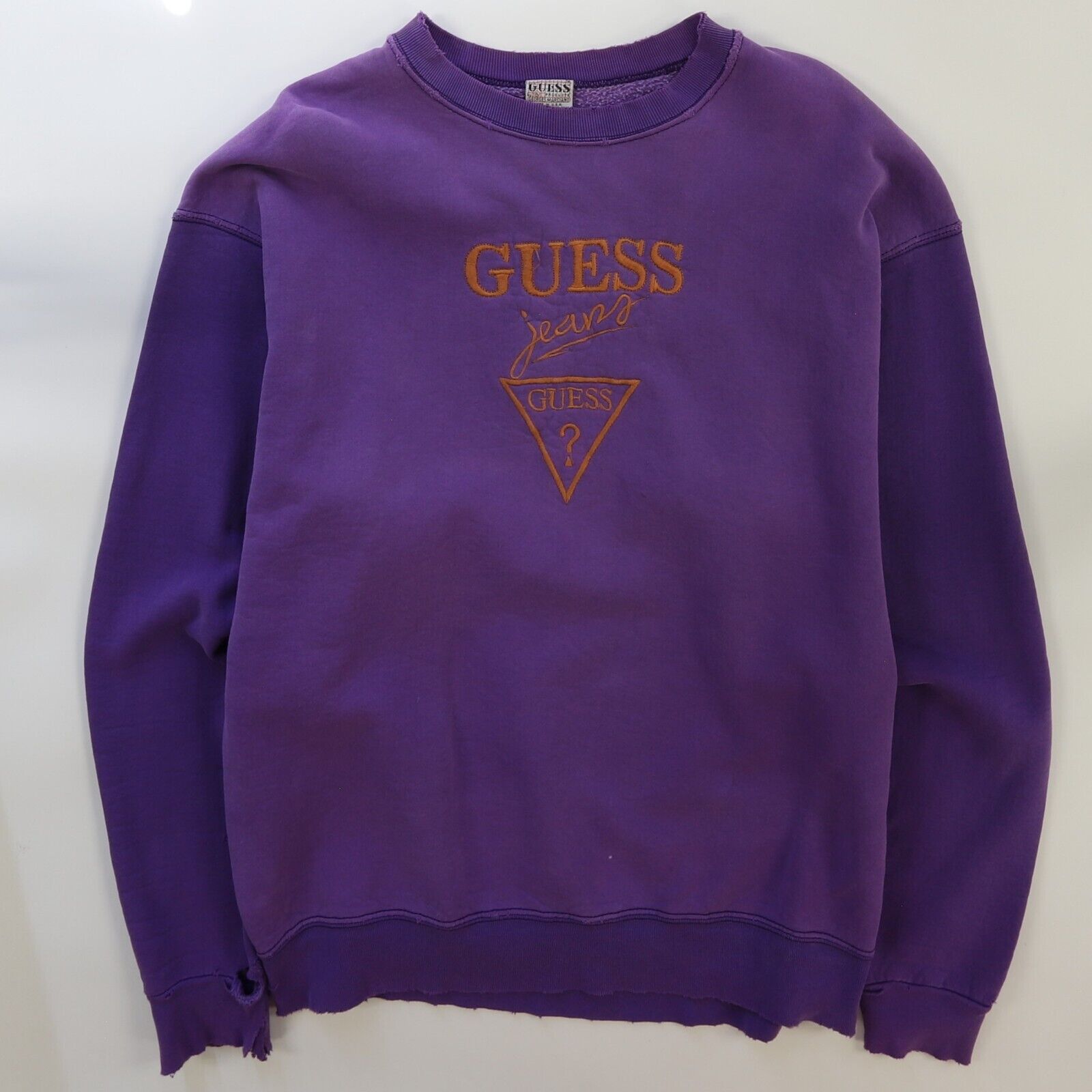 Purple guess sweatshirt sale