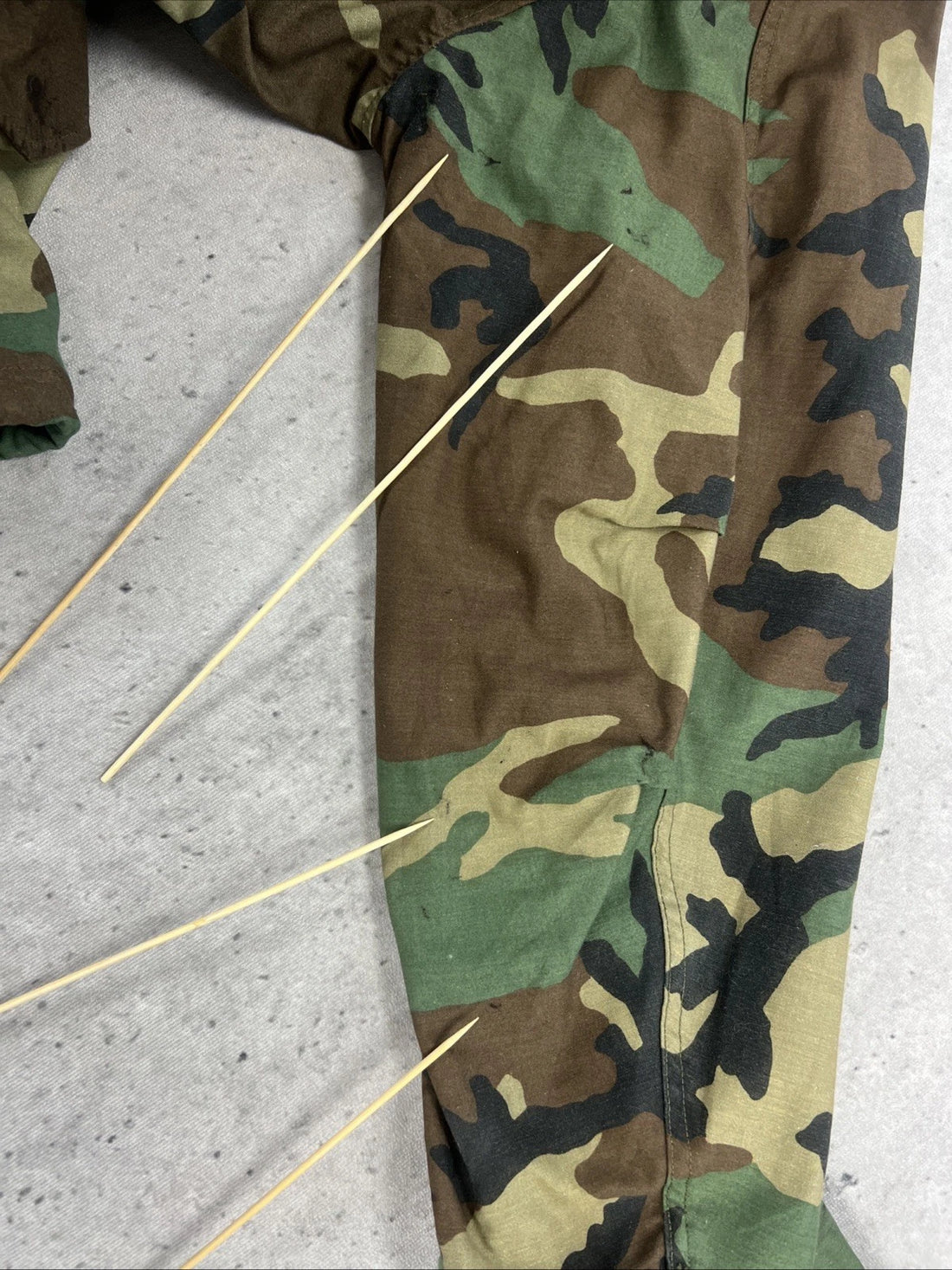 Vintage Military Army Woodland Camo Field Coat Jacket Size XL
