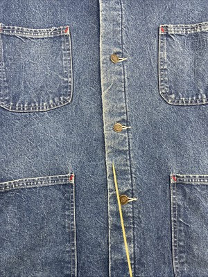Vintage Dickies Denim Chore Work Jacket Size Large Blanket Lined