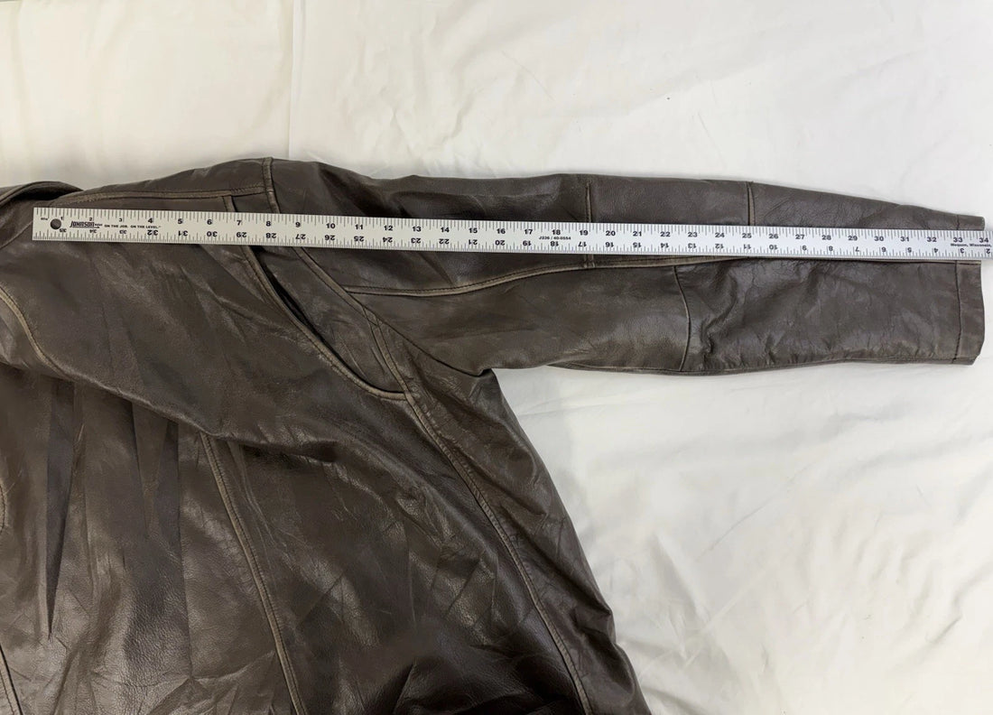 Andrew Marc New York Leather Coat Jacket Size XLT Brown