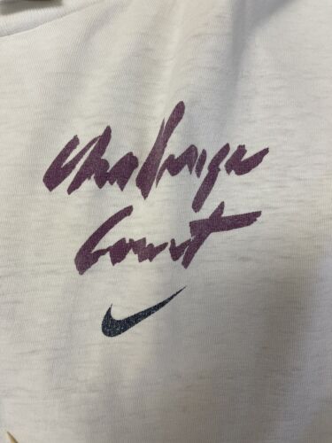 Vintage Nike Challenge Court T-Shirt Size Large Tennis Gray Tag