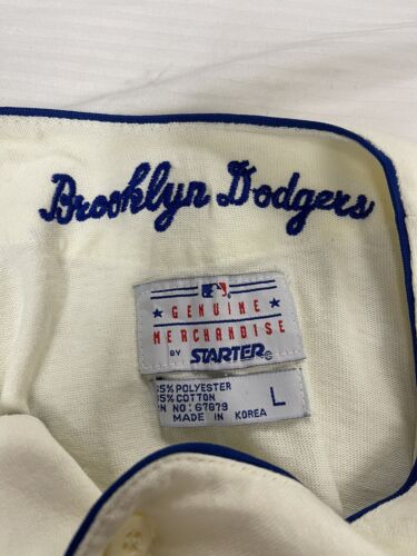 Vintage Brooklyn Dodgers Starter Baseball Jersey Size Large Cooperstown MLB