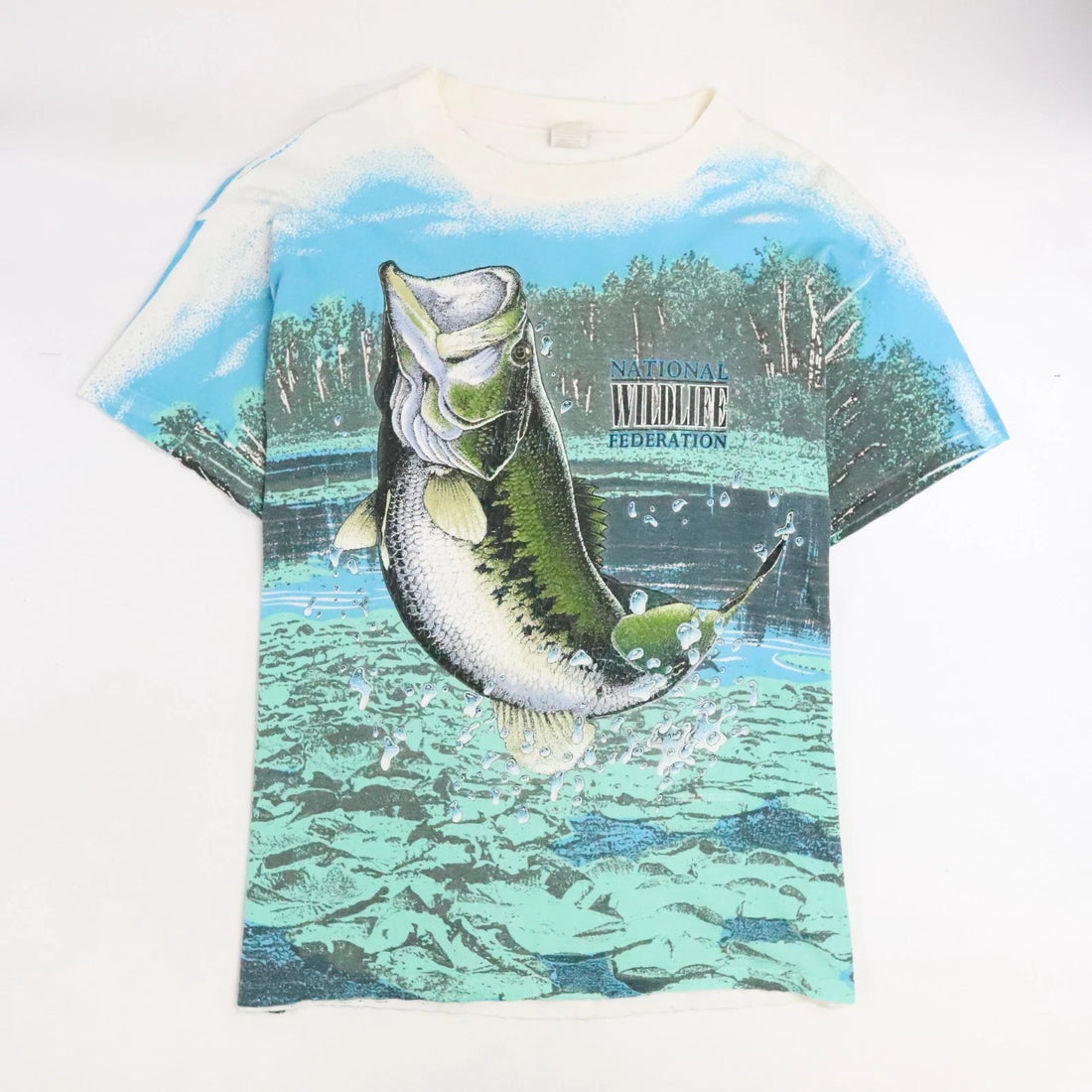 Vintage National Wildlife Federation Bass Fishing T-Shirt XL