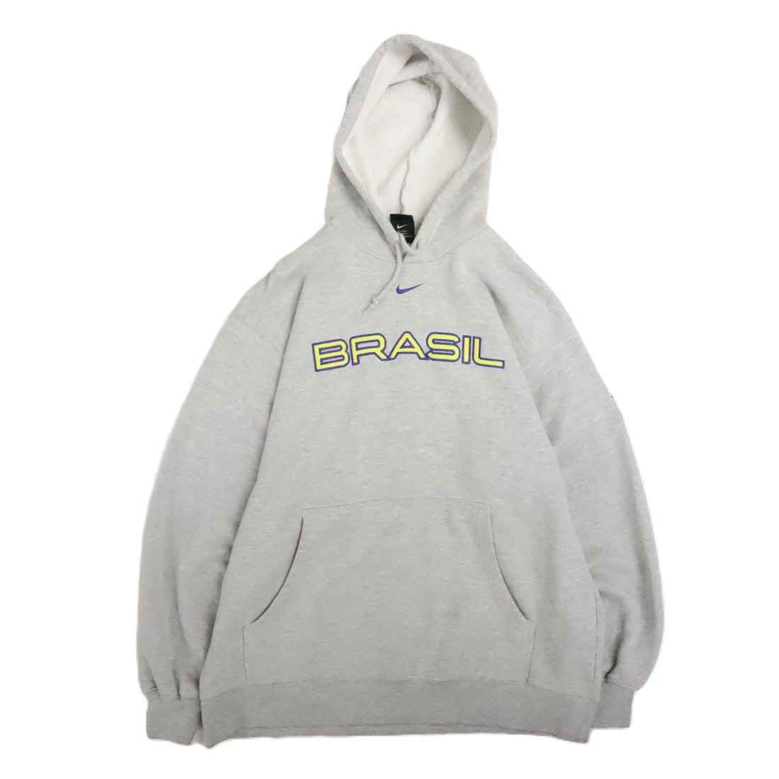 Vintage Brasil Nike Middle Swoosh Sweatshirt Hoodie Size Medium