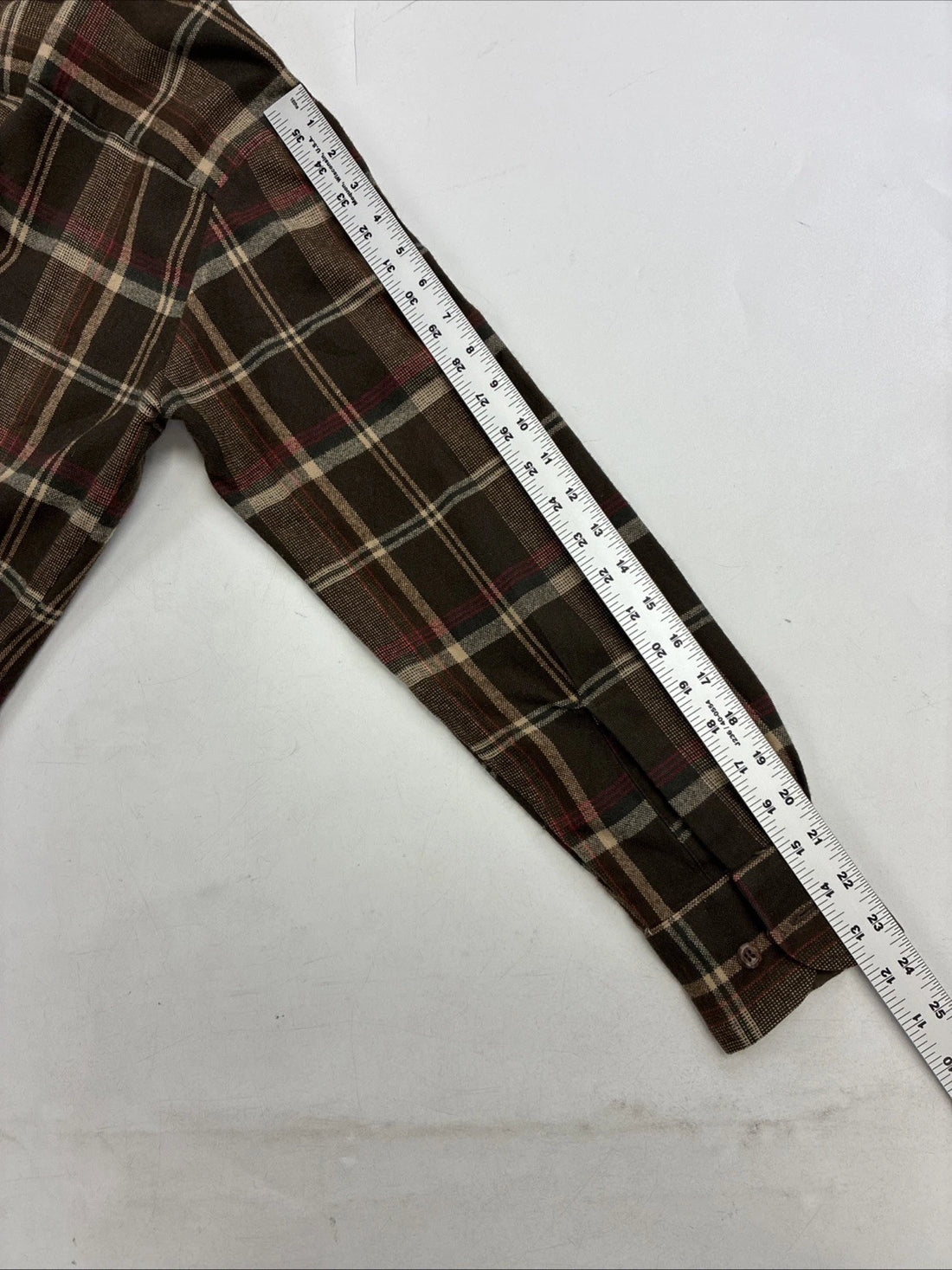 Vintage St. John's Bay Button Up Shirt Size Medium Brown Plaid