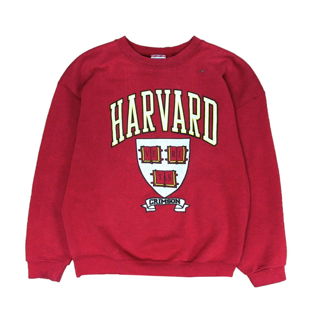 Vintage Harvard Crimson Crest Sweatshirt Crewneck Size Large Made USA 90s NCAA