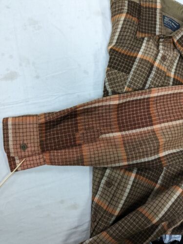 Vintage JC Penney Button Up Long Sleeve Shirt Size Large Brown Plaid