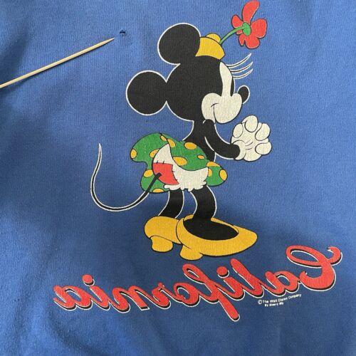 Vintage Minnie Mouse California Crewneck Sweatshirt Medium Double Sided