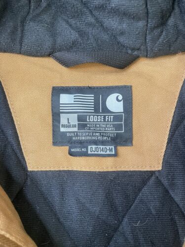 Carhartt Canvas Active Bomber Work Jacket Size Large Brown