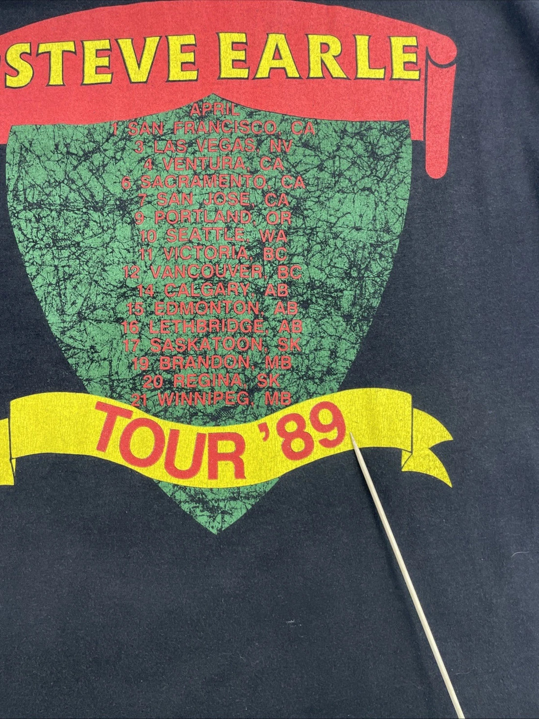 Vintage Steve Earle Copperhead Road T-Shirt Size Large 1989 80s