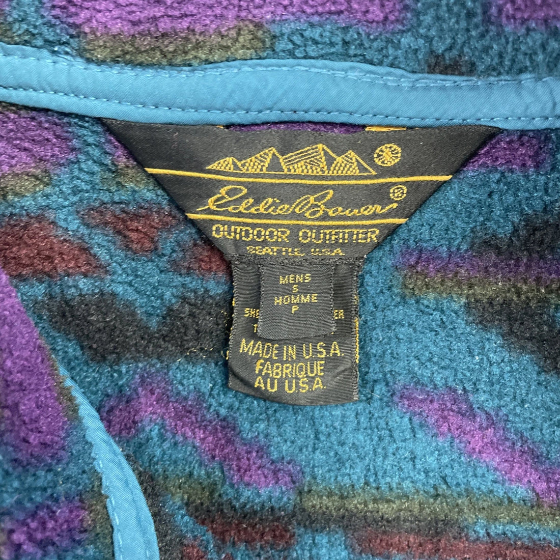 Vintage Eddie Bauer Aztec Western Snap T Fleece Jacket Size Small