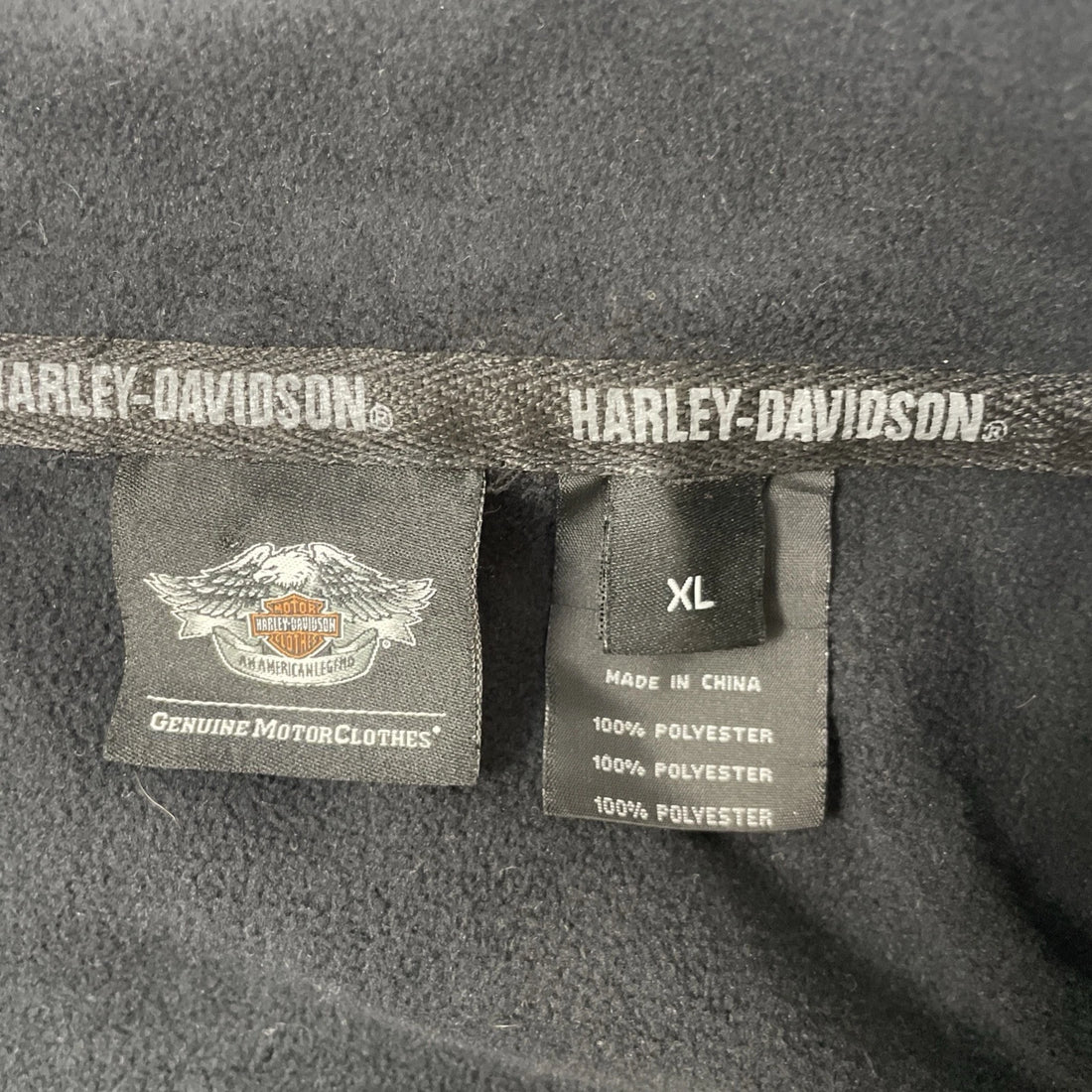 Harley Davidson Motorcycles 1/4 Zip Pullover Fleece Jacket Size XL