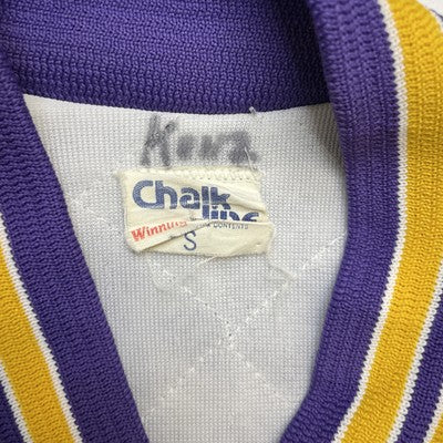 Vintage Minnesota Vikings Chalk Line Satin Bomber Jacket Size Small NFL