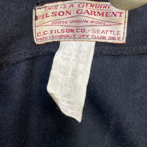 Vintage CC Filson Wax Coat Jacket Size XL Green Liner