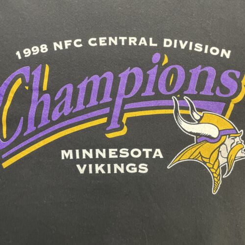 Vintage Minnesota Vikings Division Champs Sweatshirt Crewneck Large 1998 90s NFL