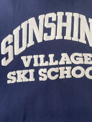 Vintage Sunshine Village Ski School Crewneck Sweatshirt Size Large Puff Print