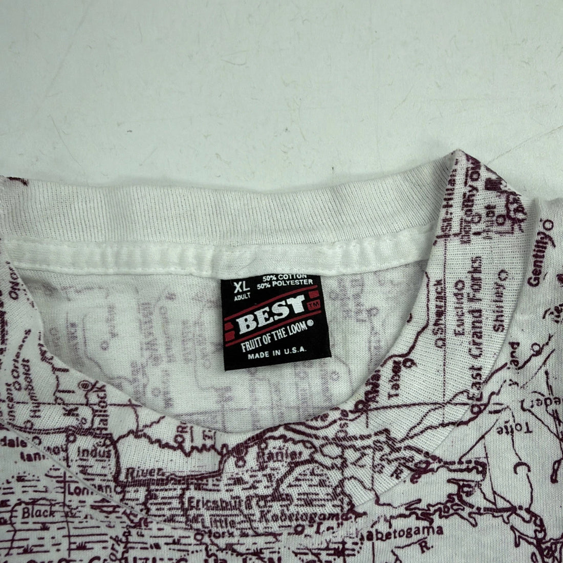 Vintage Minnesota Map T-Shirt Size XL All Over Print 90s