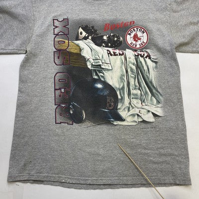 Vintage Boston Red Sox Equipment T-Shirt Size Large Gray 1999 90s MLB