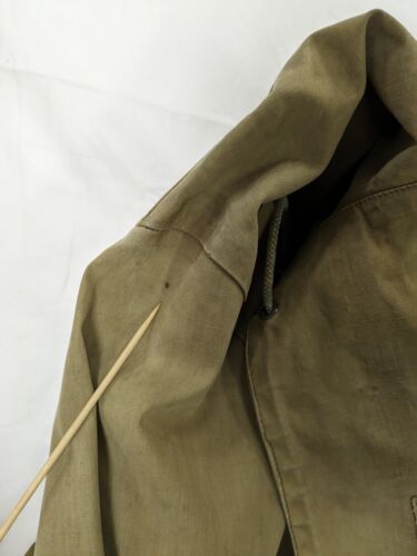 Vintage US Navy Foul Weather Rain Coat Jacket Size Large USN Green