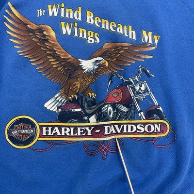 Vintage Harley Davidson Motorcycles Eagle Wind Beneath My Wings Sweatshirt 2XL