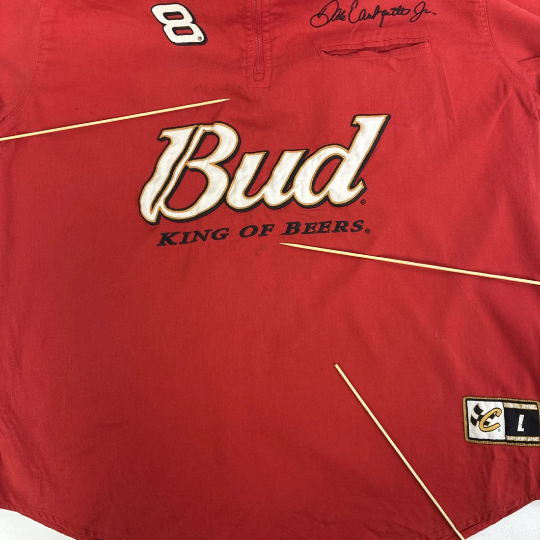 Dale Earnhardt Jr. Budweiser King Of Beers Racing Shirt Size Large
