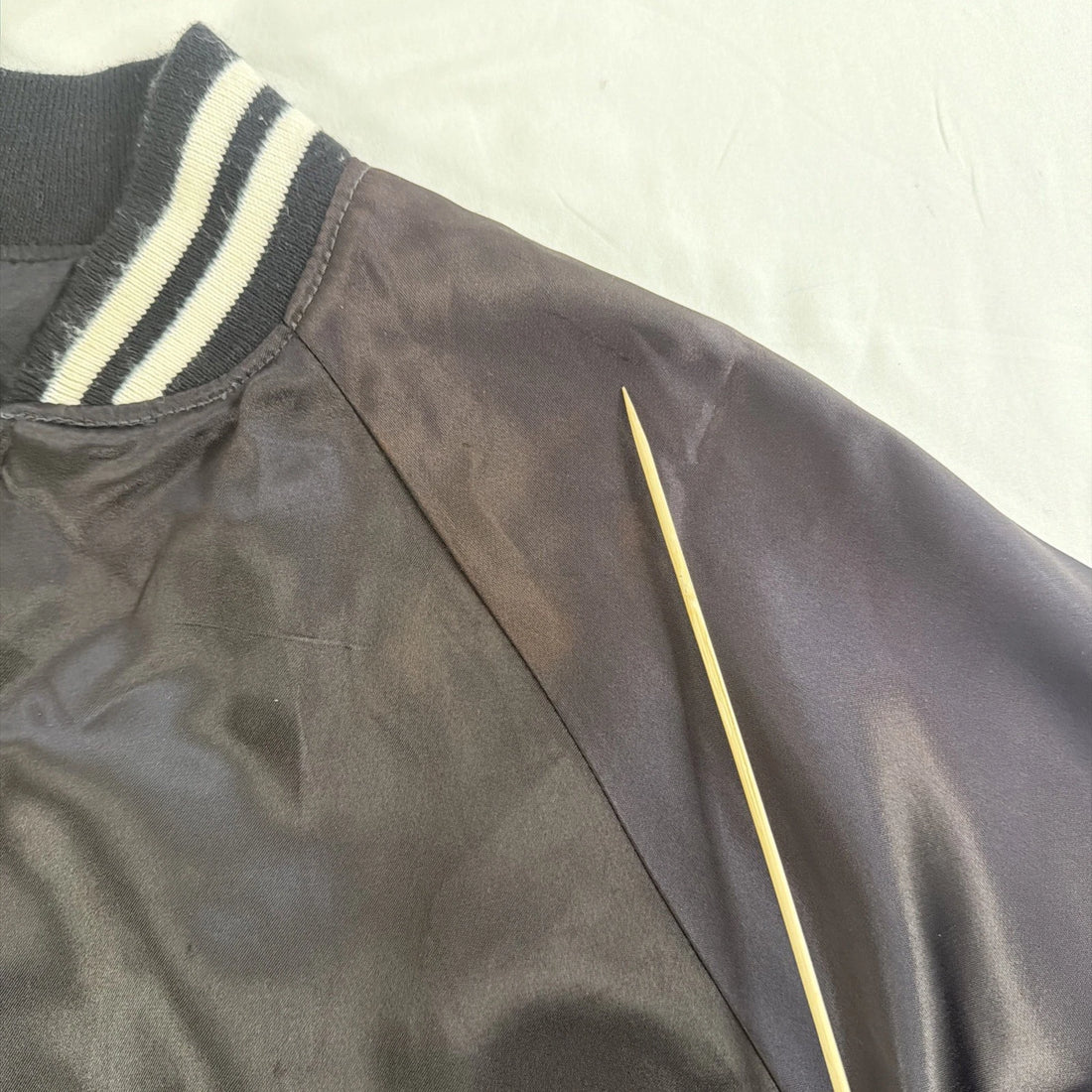 Vintage NBC Peacock Satin Bomber Jacket Size Medium