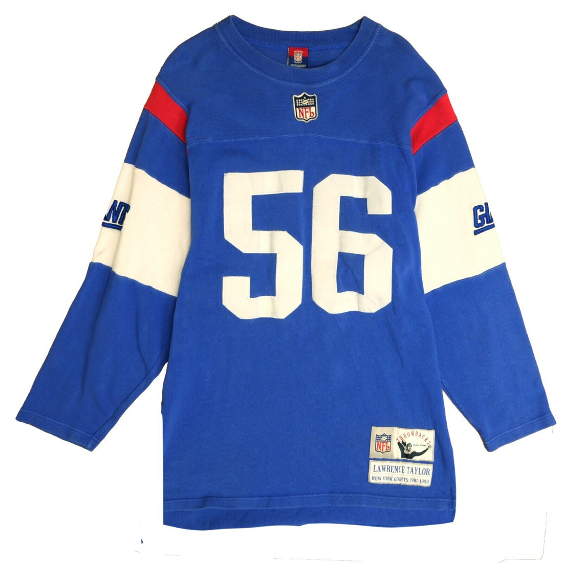 New York Giants Lawrence Taylor Throwback Sweatshirt Jersey Size XL NFL
