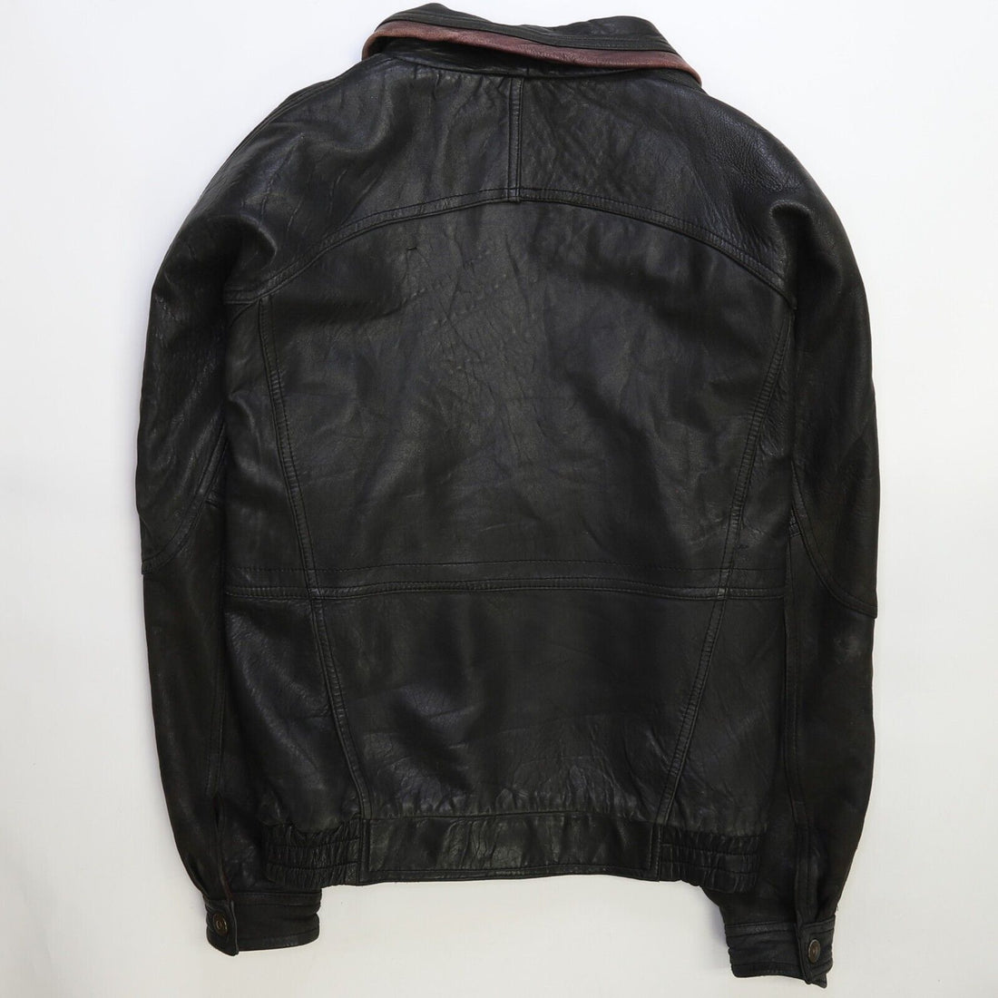 Vintage Esquire Leather Bomber Jacket Size Large Black