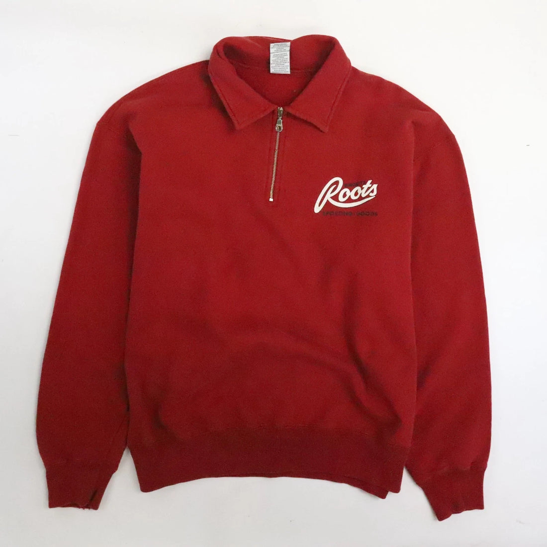 Vintage Roots Canada 1/4 Zip Pullover Sweatshirt Size Large Red