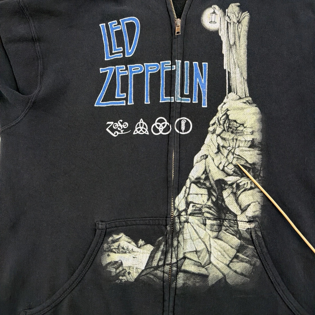 Led Zeppelin Zoso Full Zip Sweatshirt Hoodie Size Small Music