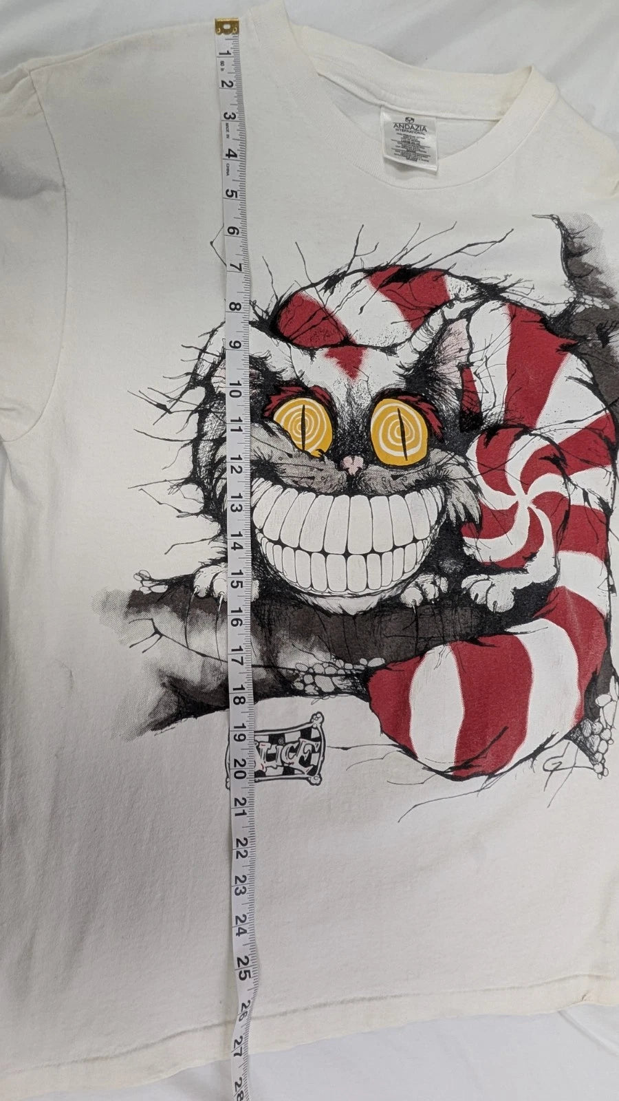 Vintage Alice In Wonderland Cheshire Cat T-Shirt Size Large 90s