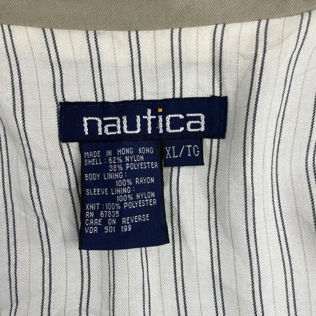Vintage Nautica Harrington Bomber Jacket Size XL Green