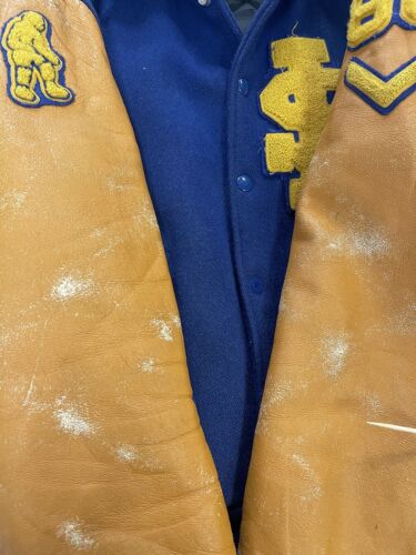 Vintage Lakers Leather Wool Varsity Letterman Jacket Size 36