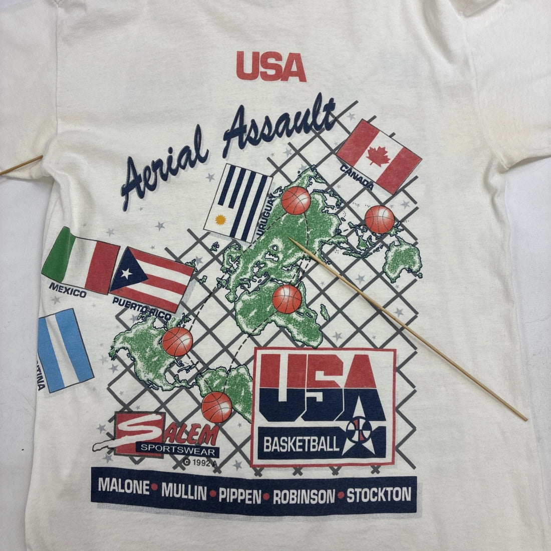 Vintage USA Basketball Aerial Assault Olympics T-Shirt Large Dream Team 90s