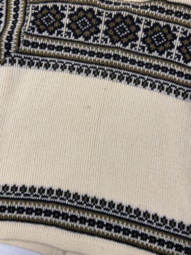 Vintage Nordstrikk Wool Button Up Sweater Size Medium White 90s Made Norway