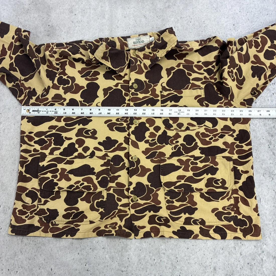 Vintage Redhead Duck Camo Button Up Shirt Size XL Cropped