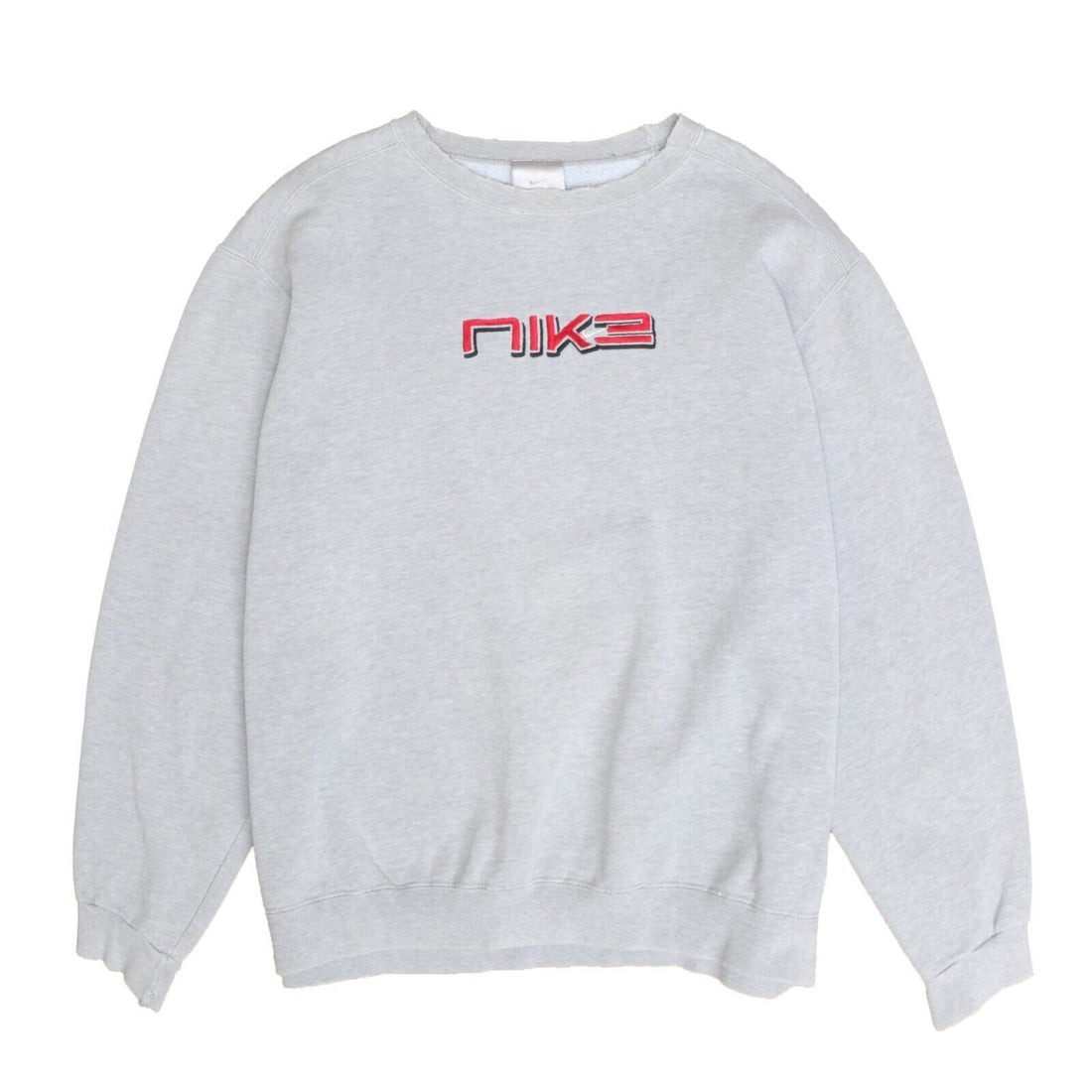 Vintage Nike Sweatshirt Crewneck Size Large Gray Spell Out Embroidered