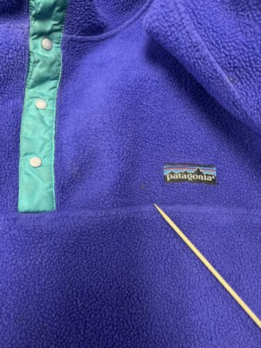 Vintage Patagonia Synchilla Snap-T Fleece Jacket Size Medium Blue Pullover