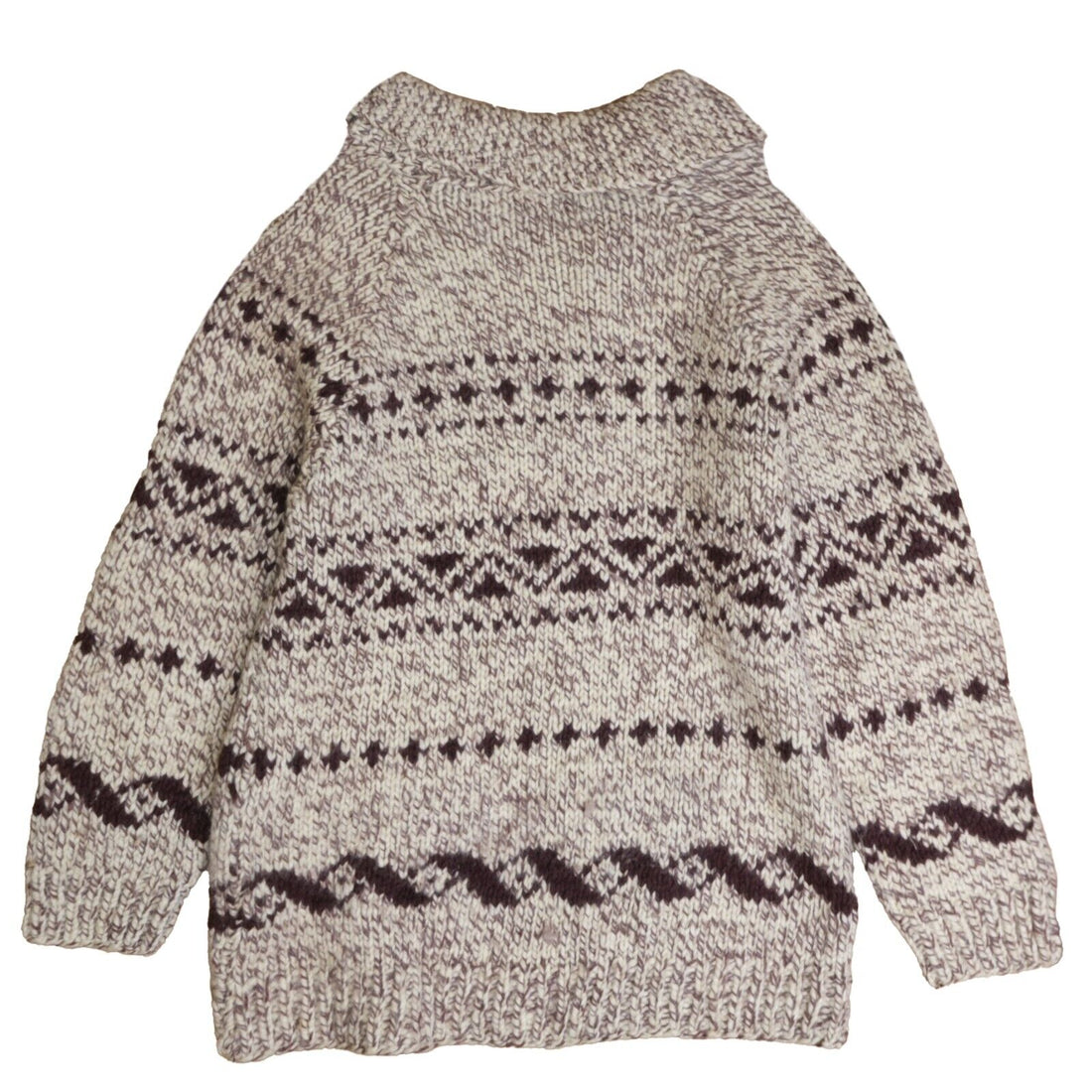 Vintage Wool Knit Cowichan Sweater Size XL Lightning Zip